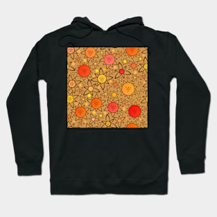 Flower Suns Warm on Taupe Hoodie